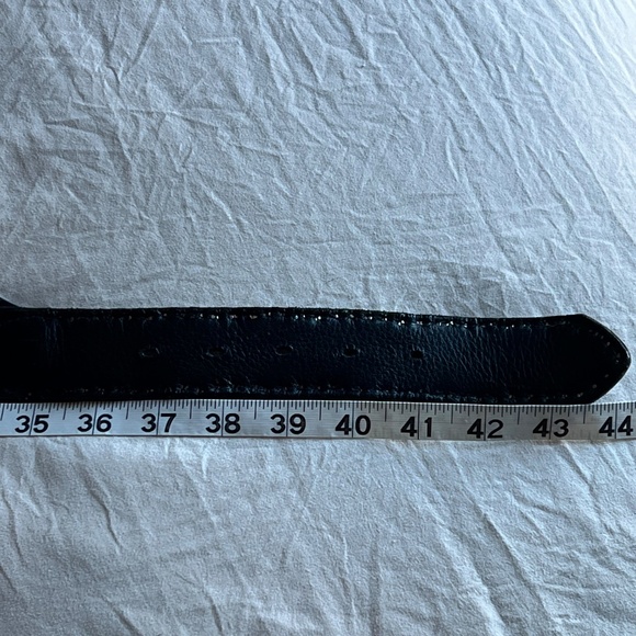 New! Double J Saddlery Black Snake Print Studded Wide Western Belt Ranch Style L - Picture 6 of 8